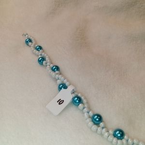 Handmade double strand wire beaded bracelet